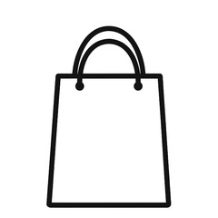 Simple line art icon of a shopping bag with two handles isolated on white isolated on white background, Vector, illustration