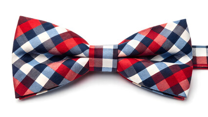 Stylish red, white, and blue checkered bow tie for patriotic events or adding a touch of class to any outfit, perfect for celebrations