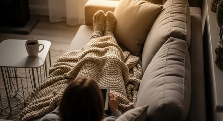 To maintain body temperature, cover yourself with a blanket and wear socks indoors.