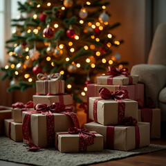 christmas tree with gifts