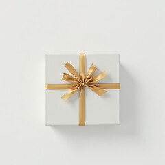 white gift box with ribbon