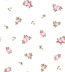 pattern on a white background with a  roses of different sizes artwork for tattoo, fabrics, souvenirs, packaging, greeting cards and scrapbooking