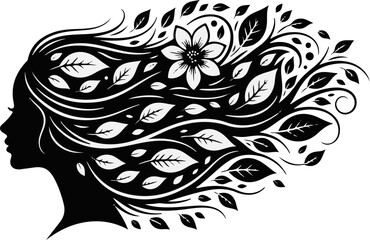 Fototapeta premium Nature Goddess Black Silhouette