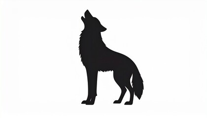 Silhouette of a wolf howling at the moon, capturing the wild spirit of nature