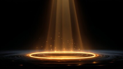 Round energy ring shine, glow with brilliant neon spark