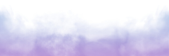 Realistic Purple Color and fog textures on transparent background. Mist, steam, haze, and vapor overlays for photo editing, design