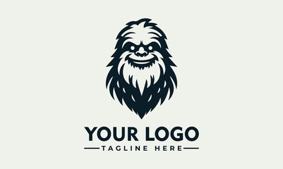 Friendly Bigfoot head mascot character, Sasquatch face symbol vector. logo. illustration