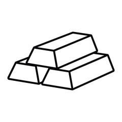 Gold Bars Outline Icon – Wealth, Investment and Precious Metals