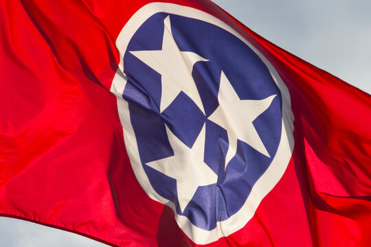 Close-up of state of Tennessee flag