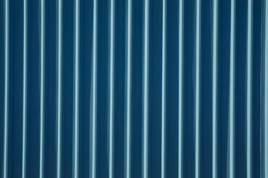 Blue corrugated steel wall