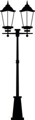 Fototapeta premium A tall black pole with two lamps on top