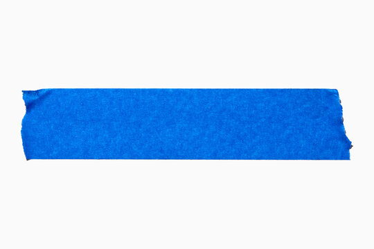 Strip of blue tape on white background