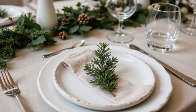 White plate and napkin clean white plate paired with neatly folded napkin ready for elegant dining setting