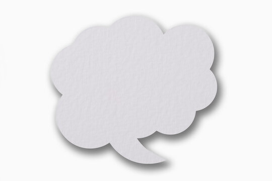 Blank thought bubble on white background