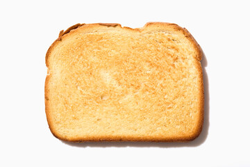 Studio shot of slice of toasted bread on white background
