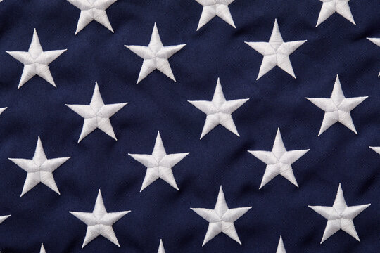 Close-up of stars on American flag