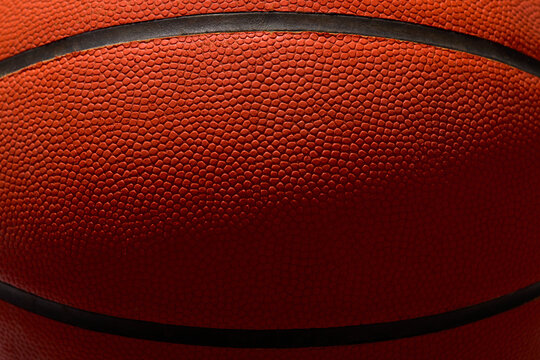 Close-up of textured surface of basketball
