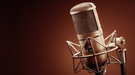 Professional microphone ready for recording in a studio setting