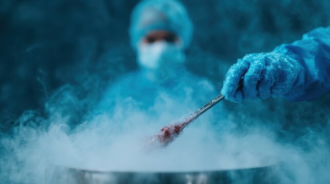 A scientist in protective gear is delicately stirring a substance in a lab environment filled with smoke, showcasing the wonders of chemistry and safety.