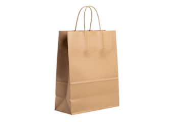 Brown paper retail shopping bag, natural kraft for packaging