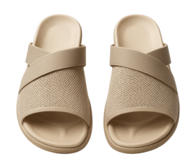 Mesh slip-on sandals featuring an elastic band and supportive contoured footbed.