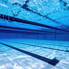 Obraz premium Underwater shot of an empty swimming pool
