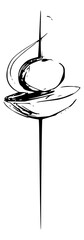 Minimalist skewer appetizer line art