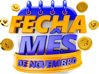 selo 3d super ofertas de dezembro, novembro, fecha mes
