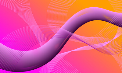 abstract purple orange business lines wave curve on smooth gradient background
