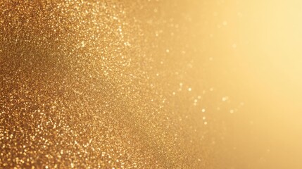 luxury golden sequin texture background with soft shimmering light, elegant warm highlights, minimal vignette, smooth gradient center left empty