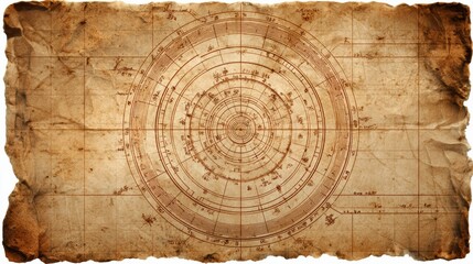 Scientific Illustration of Celestial Orbits on Aged Sepia-Toned Paper With Empty Margins and Detailed Annotations