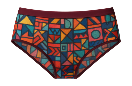 Geometric print mesh hipster briefs.