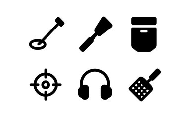 Set of minimalist black icon designs for modern applications