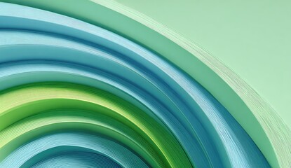 Abstract macro view of layered paper strips, forming curved arches in various shades