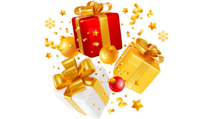 3D New Year gift boxes