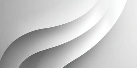 Abstract, minimalist, monochromatic artwork featuring overlapping curved shapes in varying shades of grey