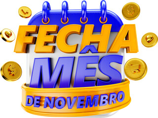 selo 3d super ofertas de dezembro, novembro, fecha mes
