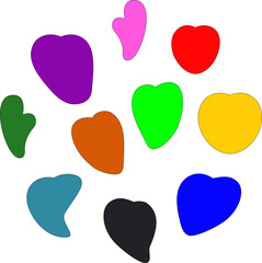 Colorful Heart Shapes Clipart &ndash; Multicolor Abstract Hearts Illustration
