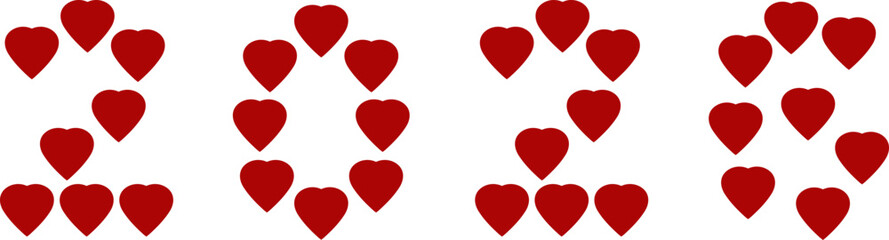 2026 Heart Shape Typography Design