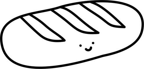 baguette bakery doodle outline 