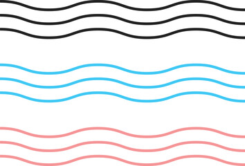 Water Wave Icon Set. Sea, Ocean, and Liquid Motion Symbols. Sound Wave, Hydro, and Aquatic Symbol Collection. Abstract water wavy sign