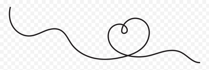 Single doodle heart continuous wavy line art drawing on white background. vector. EPS 10. Heart continues line art drawing.