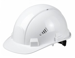 Fototapeta premium White hard hat for safety, protection, & industrial use