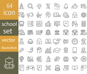  School Icons set vector illustrator