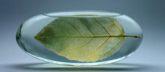 Leaf in Water - A Serene Still Life Composition.
