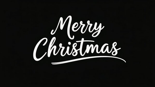 A festive image with the words "Merry Christmas" in white script on a black background.