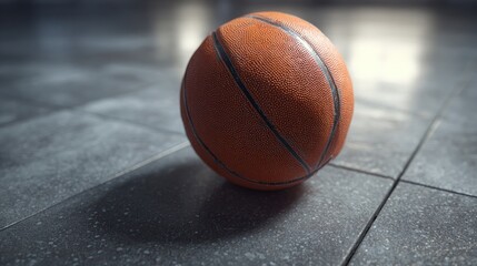 Basketball on a Tiled Floor - A Study in Texture and Light.