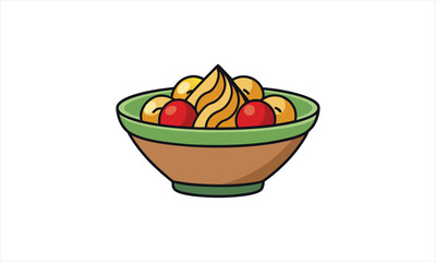 Fresh Fruit Salad Bowl Illustration