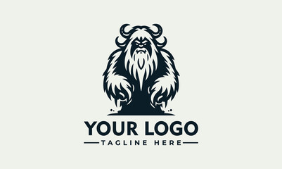 Mystical Yeti Vector Logo Illustration of a Mythical Creature
