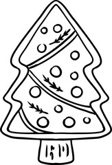 Sketch Christmas Tree Cookie